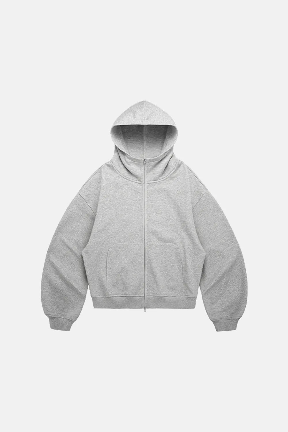 Hoodie Zipper Blank Cloudy - Grey
