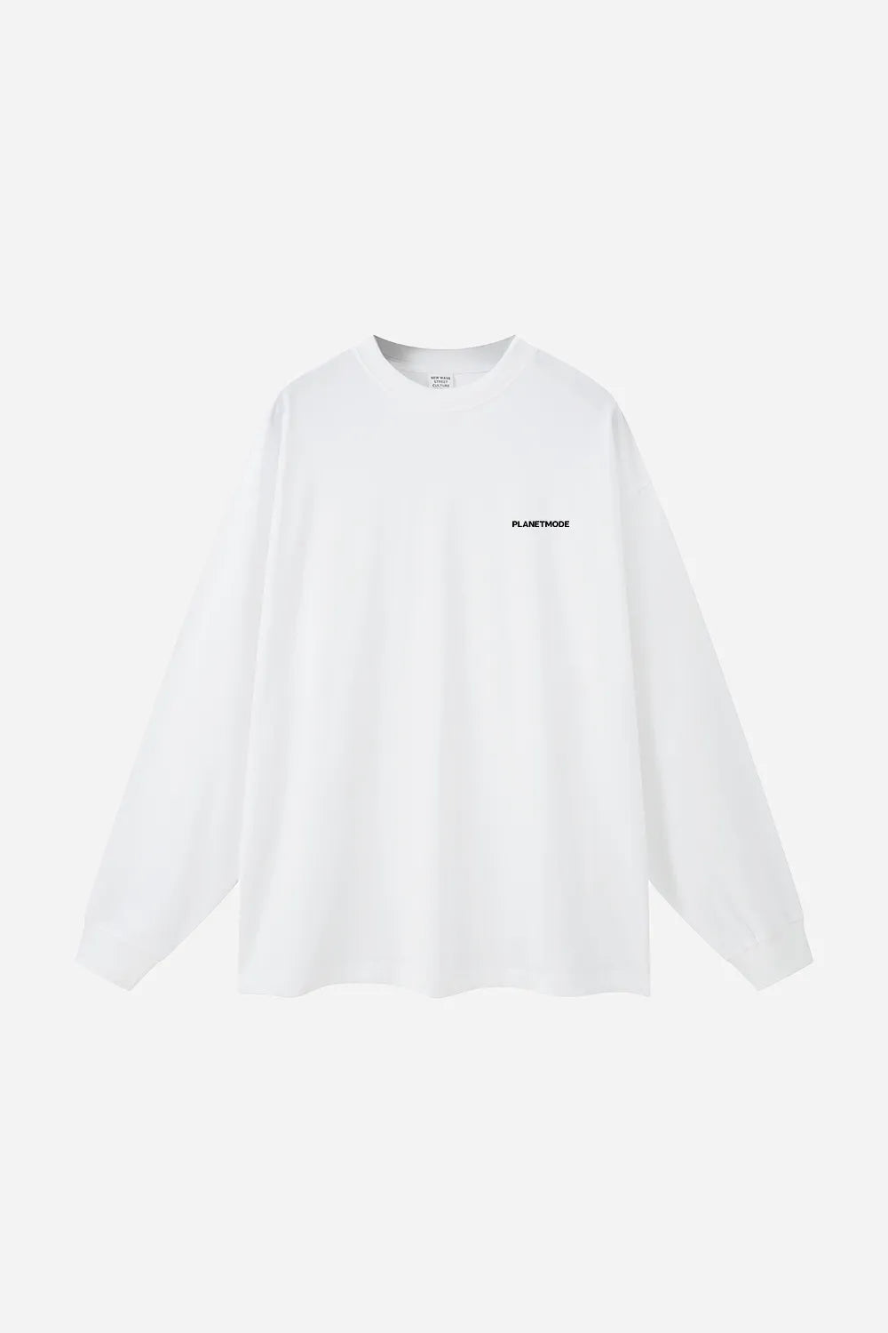 T-shirt Basics Long-Sleeves Drop Shoulder Oversized - White
