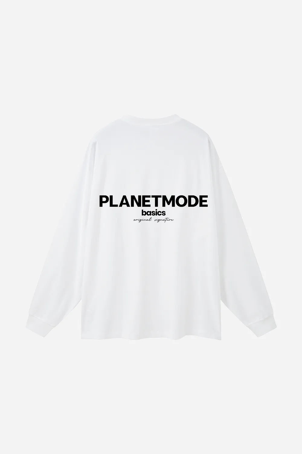 T-shirt Basics Long-Sleeves Drop Shoulder Oversized - White