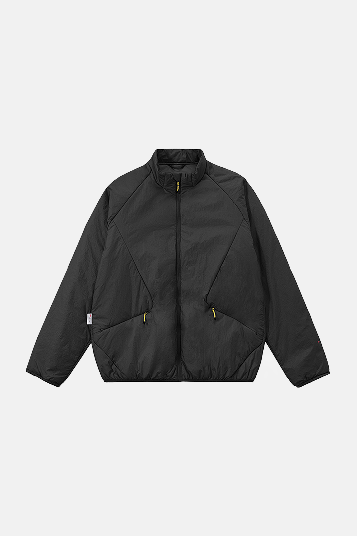 جاكيت رجالي خفيف الوزن مقاوم للرياح برقبة عالية - أسود