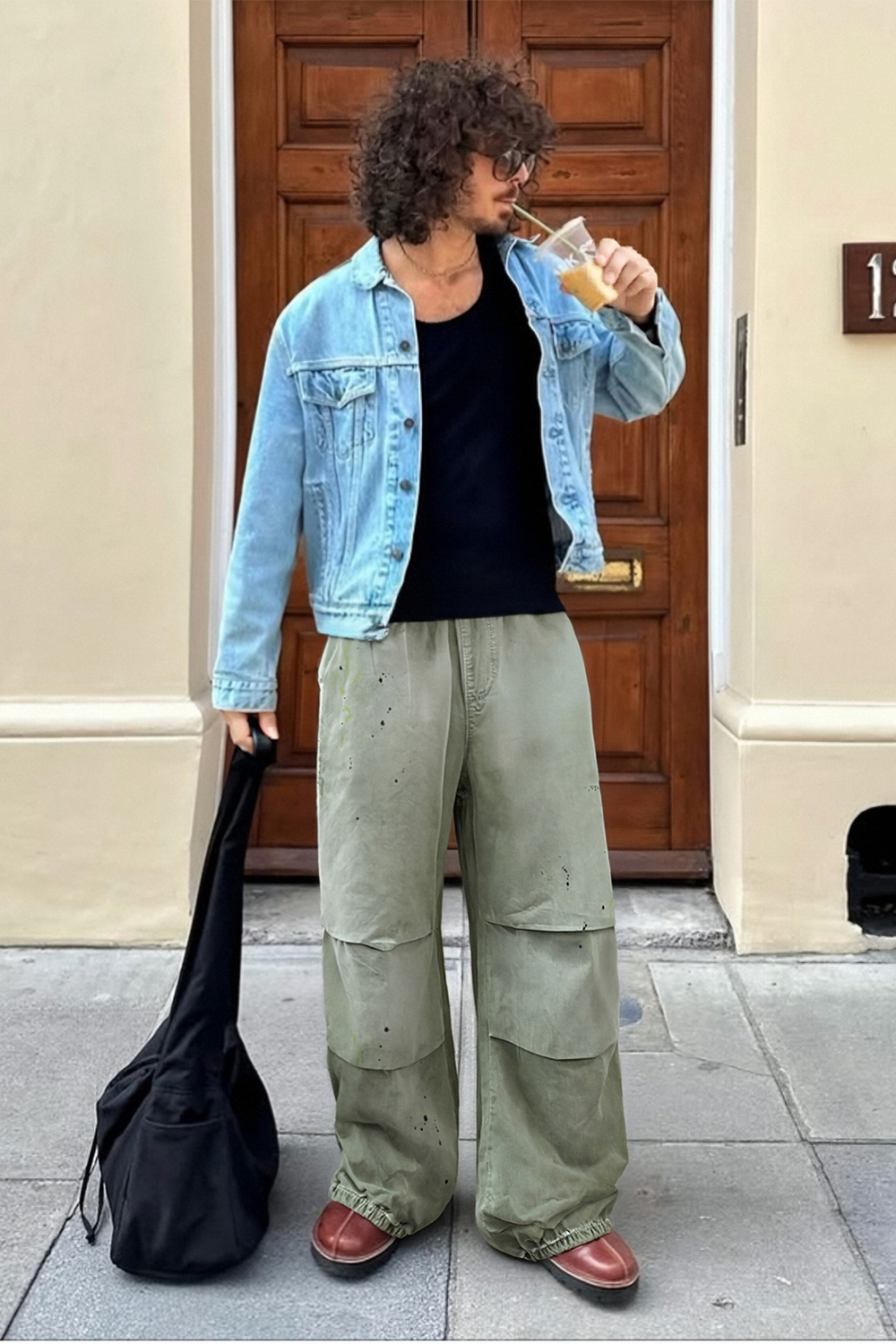 Street Pants Wide - Greanish