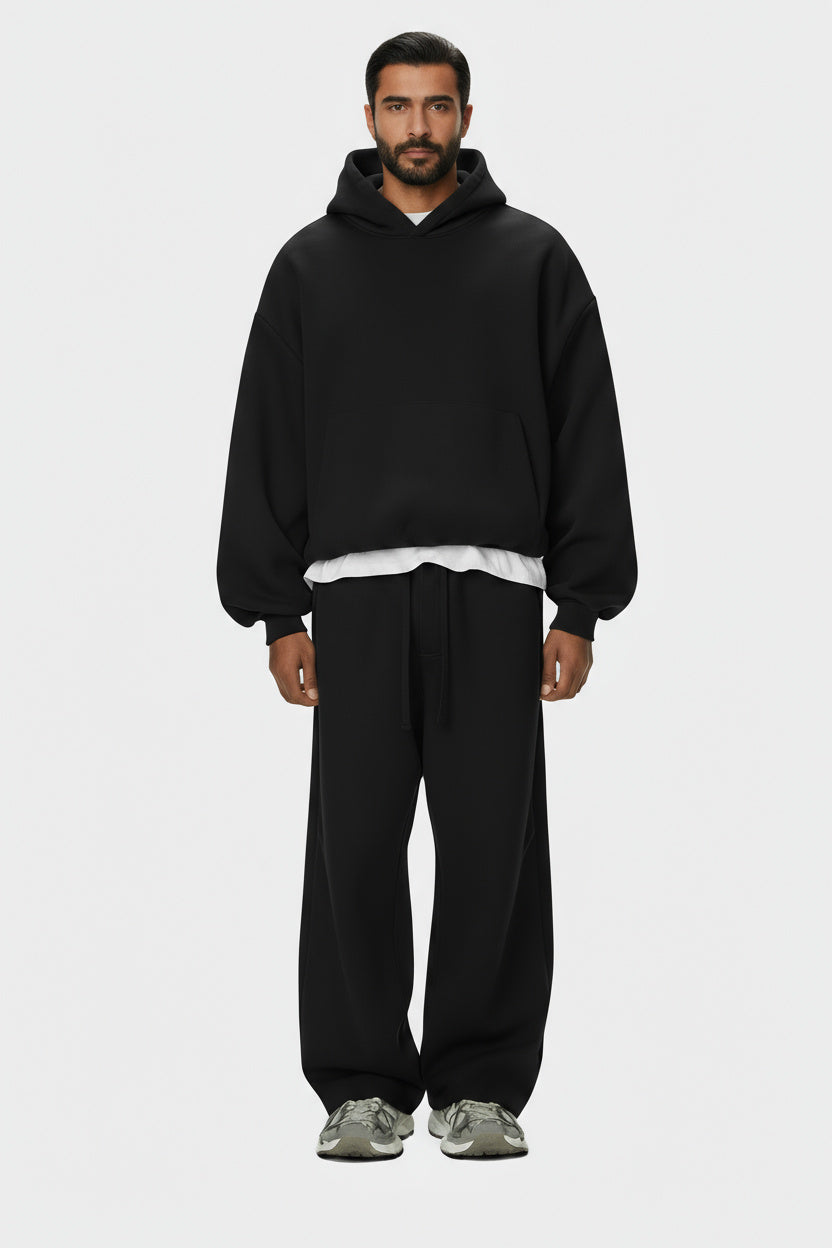 Hoodie Blank Cloudy - Black