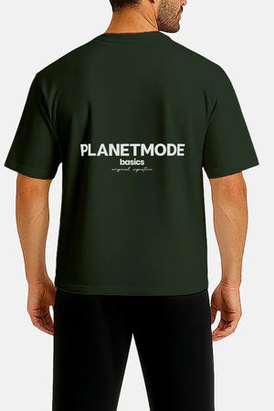 T-shirt Basics drop shoulder oversized - Dark Green