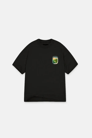 T-Shirt Airplane Bali Oversized Drop Shoulder - Black