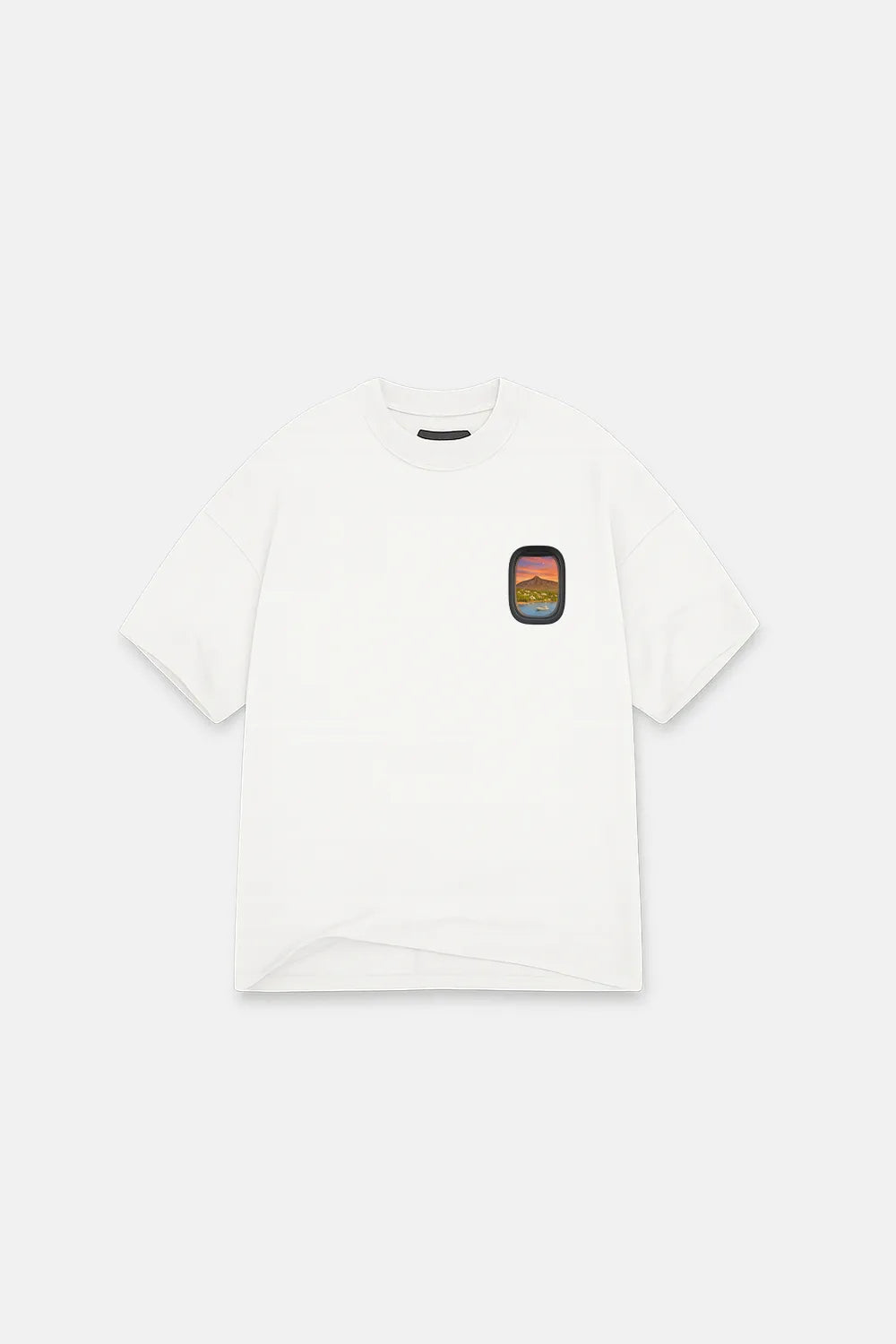 T-Shirt Airplane Marbella Oversized Drop Shoulder - White