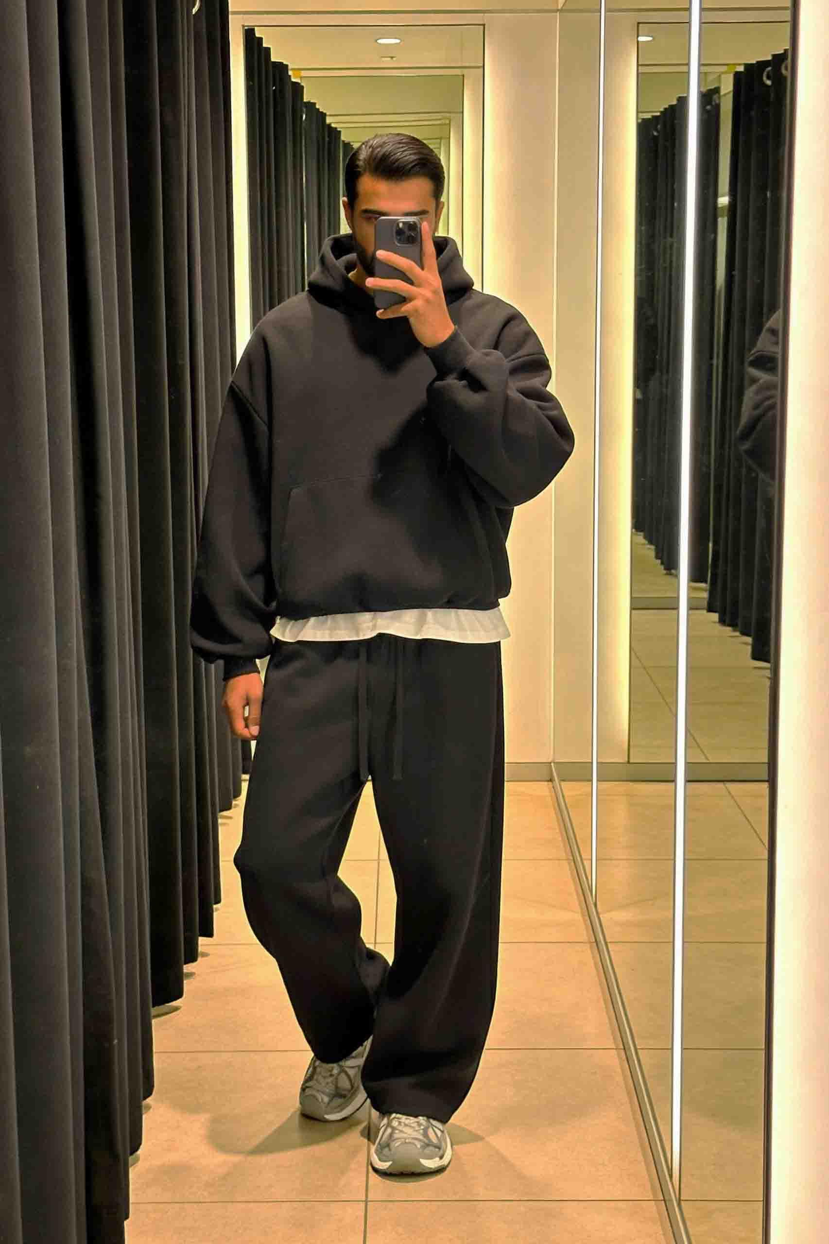 Hoodie Blank Cloudy - Black