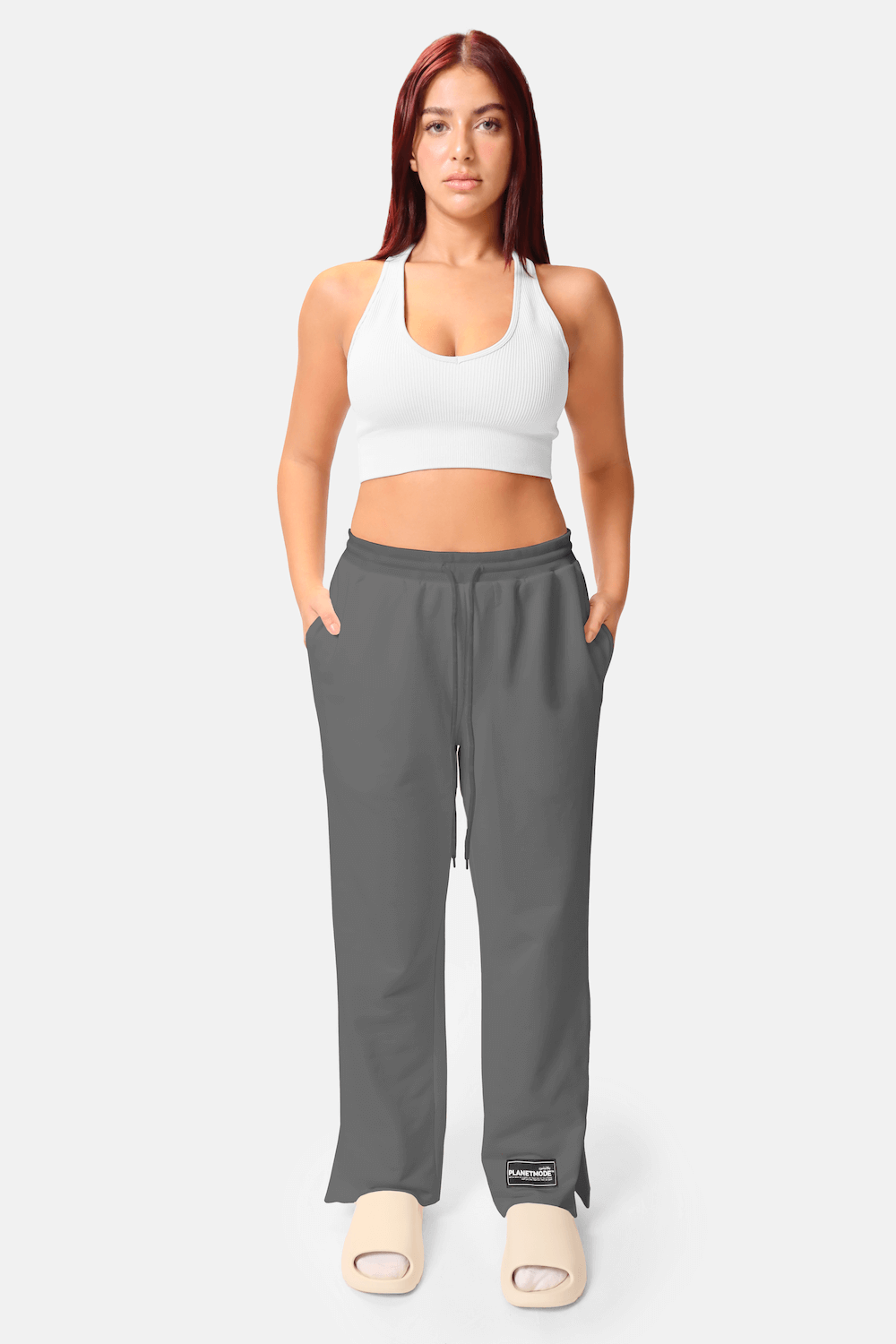 Women Lose Fit Essentials S/SS23 Oversized Pants Dark Gray